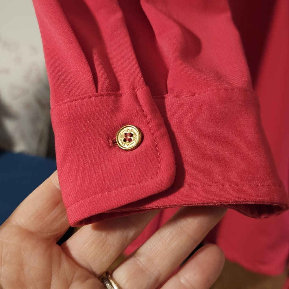 Calvin Klein Womens Pink Casual Button-Down Dress - Picture 5 of 7